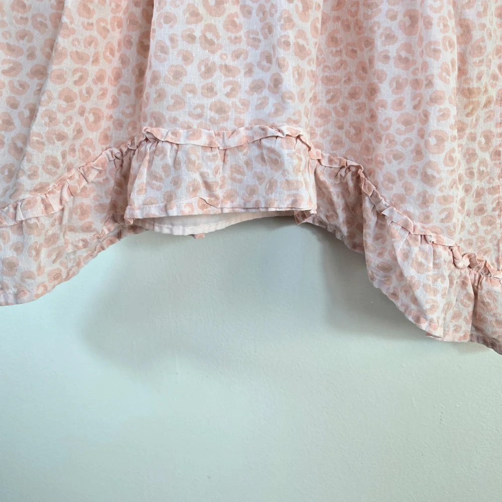 Cynthia‎ Rowley Girls Pink Animal Print Sleeveless Smocked Lagenlook Sundress 4T